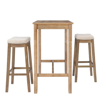 Linon Home Decor - Claridge 3Pc Bar Set Natural - TS53NATABCU veiw 3