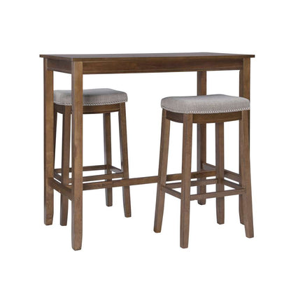 Linon Home Decor - Claridge 3Pc Bar Set Rustic - TS53RUSABCU veiw 1