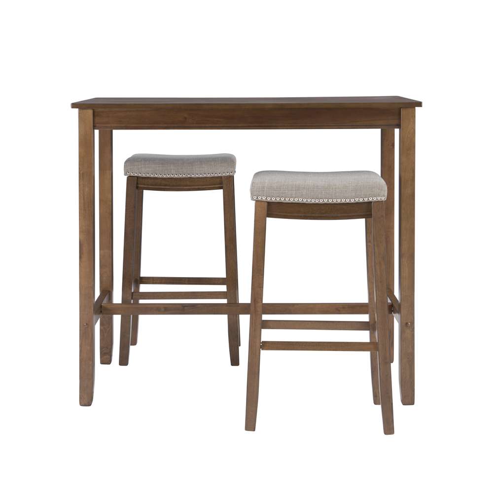 Linon Home Decor - Claridge 3Pc Bar Set Rustic - TS53RUSABCU veiw 2