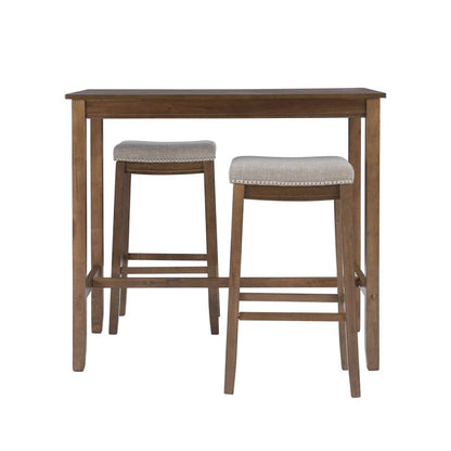 Linon Home Decor - Claridge 3Pc Bar Set Rustic - TS53RUSABCU veiw 2