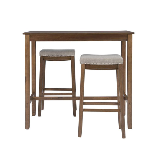 Linon Home Decor - Claridge 3Pc Bar Set Rustic - TS53RUSABCU veiw 2
