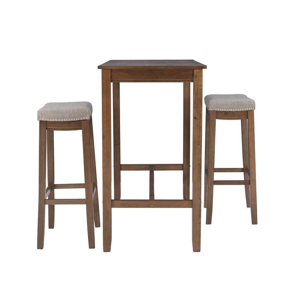 Linon Home Decor - Claridge 3Pc Bar Set Rustic - TS53RUSABCU veiw 3