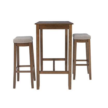 Linon Home Decor - Claridge 3Pc Bar Set Rustic - TS53RUSABCU veiw 3