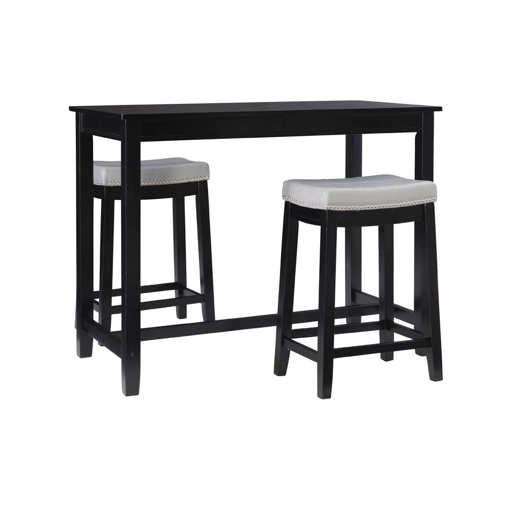 Linon Home Decor - Claridge 3Pc Counter Set Black Grey - TS52BLKGRYABCU view 1