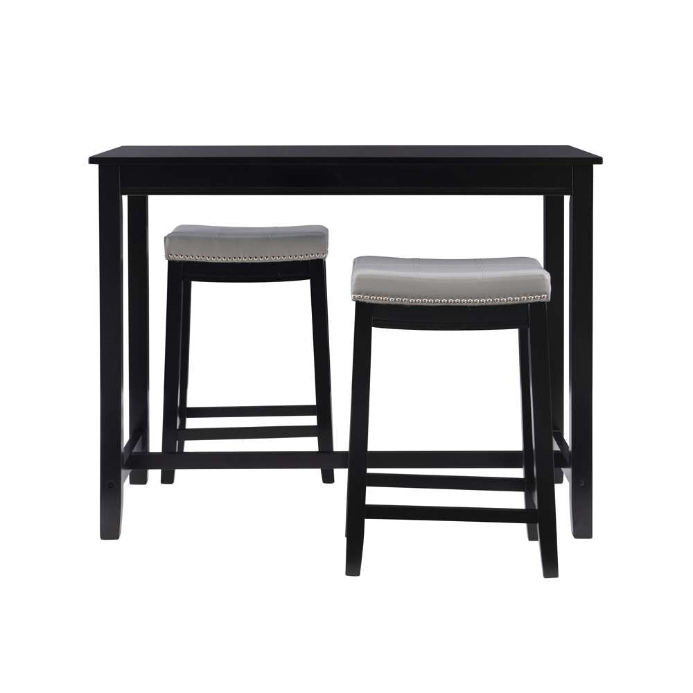 Linon Home Decor - Claridge 3Pc Counter Set Black Grey - TS52BLKGRYABCU view 2