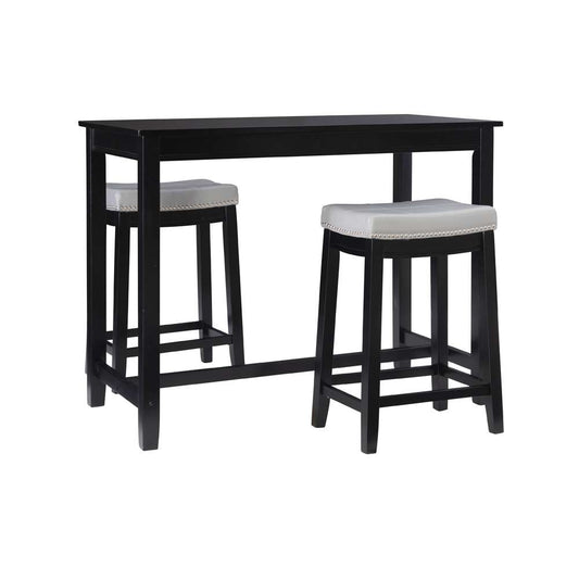 Linon Home Decor - Claridge 3Pc Counter Set Black Grey - TS52BLKGRYABCU veiw 1