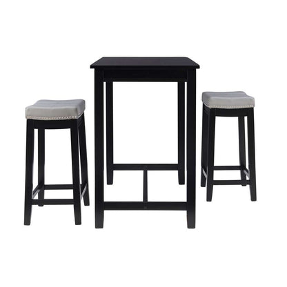 Linon Home Decor - Claridge 3Pc Counter Set Black Grey - TS52BLKGRYABCU veiw 3