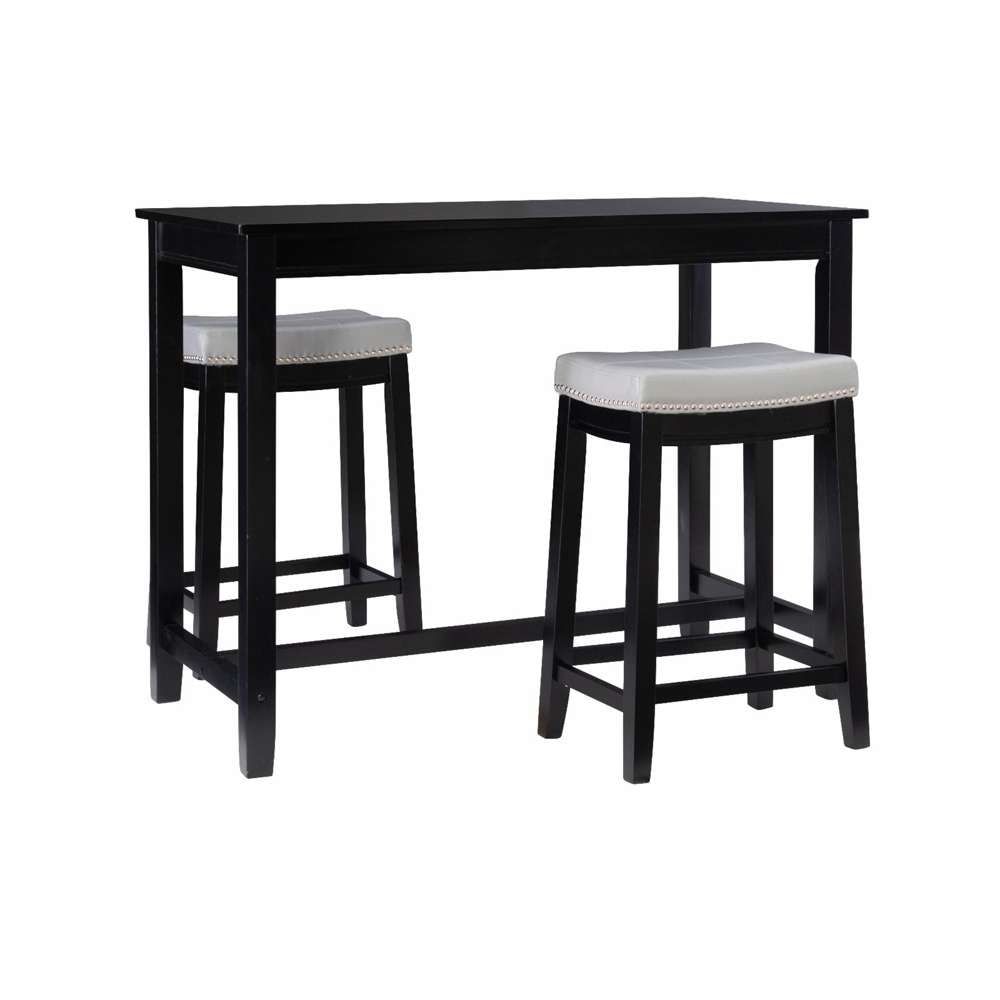 Linon Home Decor - Claridge 3Pc Counter Set Black White - TS52BLKWHTABCU view 1