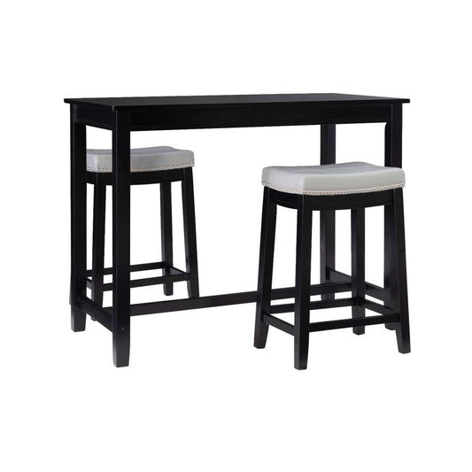 Linon Home Decor - Claridge 3Pc Counter Set Black White - TS52BLKWHTABCU veiw 1