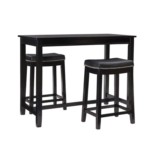Linon Home Decor - Claridge 3Pc Counter Set Black - TS52BLKABCU veiw 1