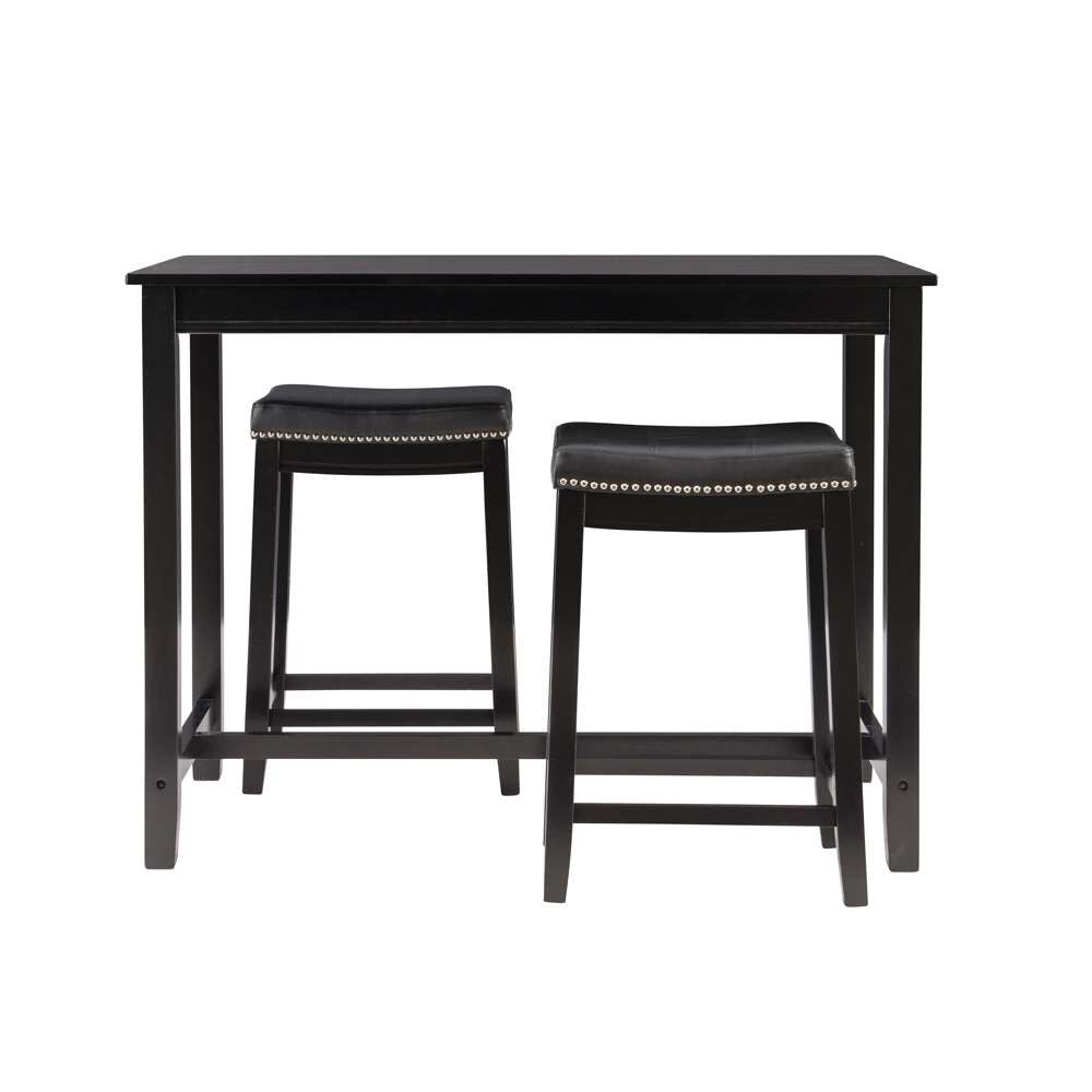 Linon Home Decor - Claridge 3Pc Counter Set Black - TS52BLKABCU veiw 2