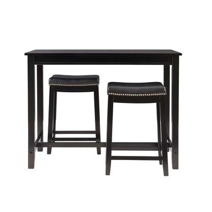 Linon Home Decor - Claridge 3Pc Counter Set Black - TS52BLKABCU veiw 2