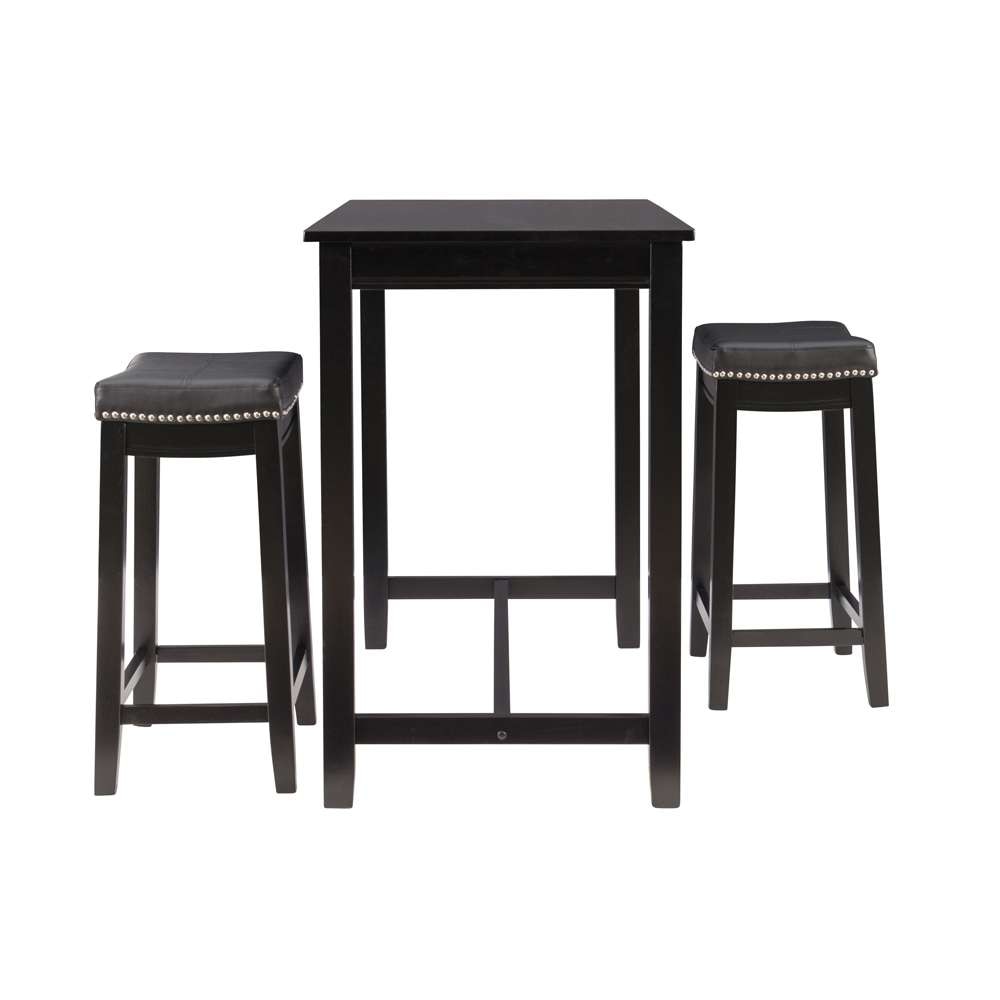 Linon Home Decor - Claridge 3Pc Counter Set Black - TS52BLKABCU veiw 3