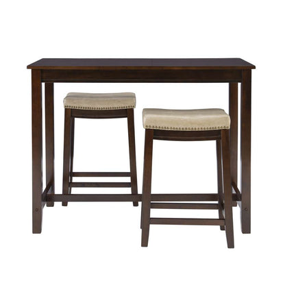 Linon Home Decor - Claridge 3Pc Counter Set Brown Beige - TS52BRNBGEABCU view 2