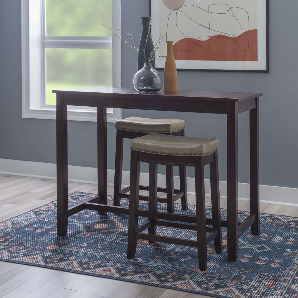 Linon Home Decor - Claridge 3Pc Counter Set Brown Beige - TS52BRNBGEABCU view 4