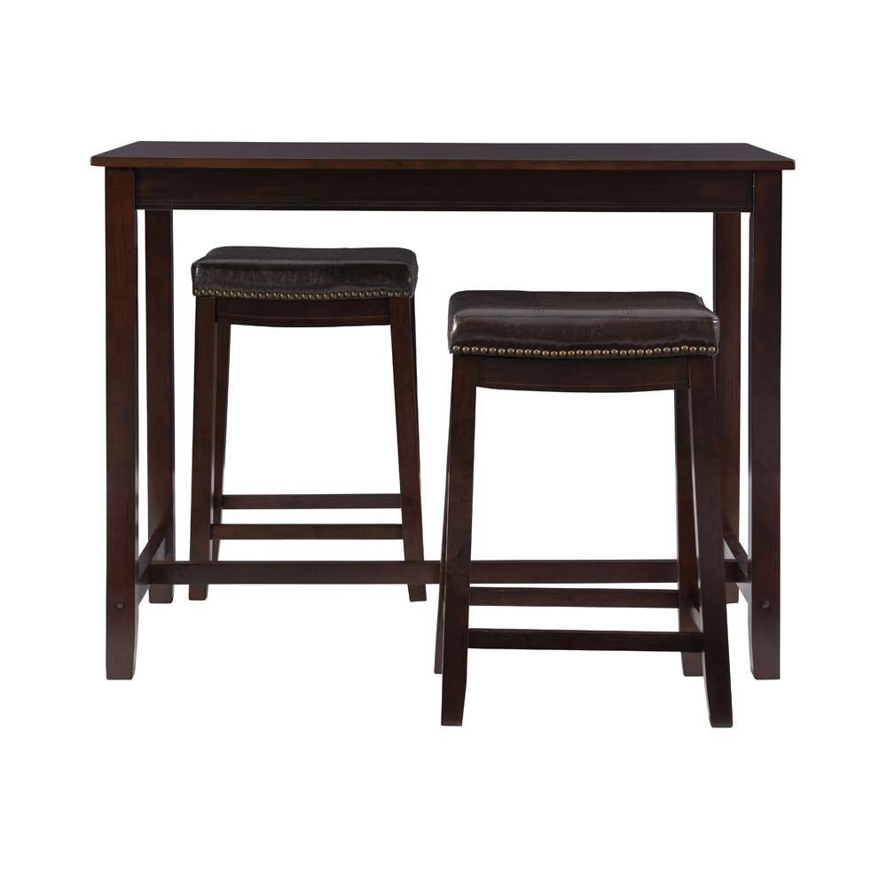 Linon Home Decor - Claridge 3Pc Counter Set Brown - TS52BRNABCU view 2