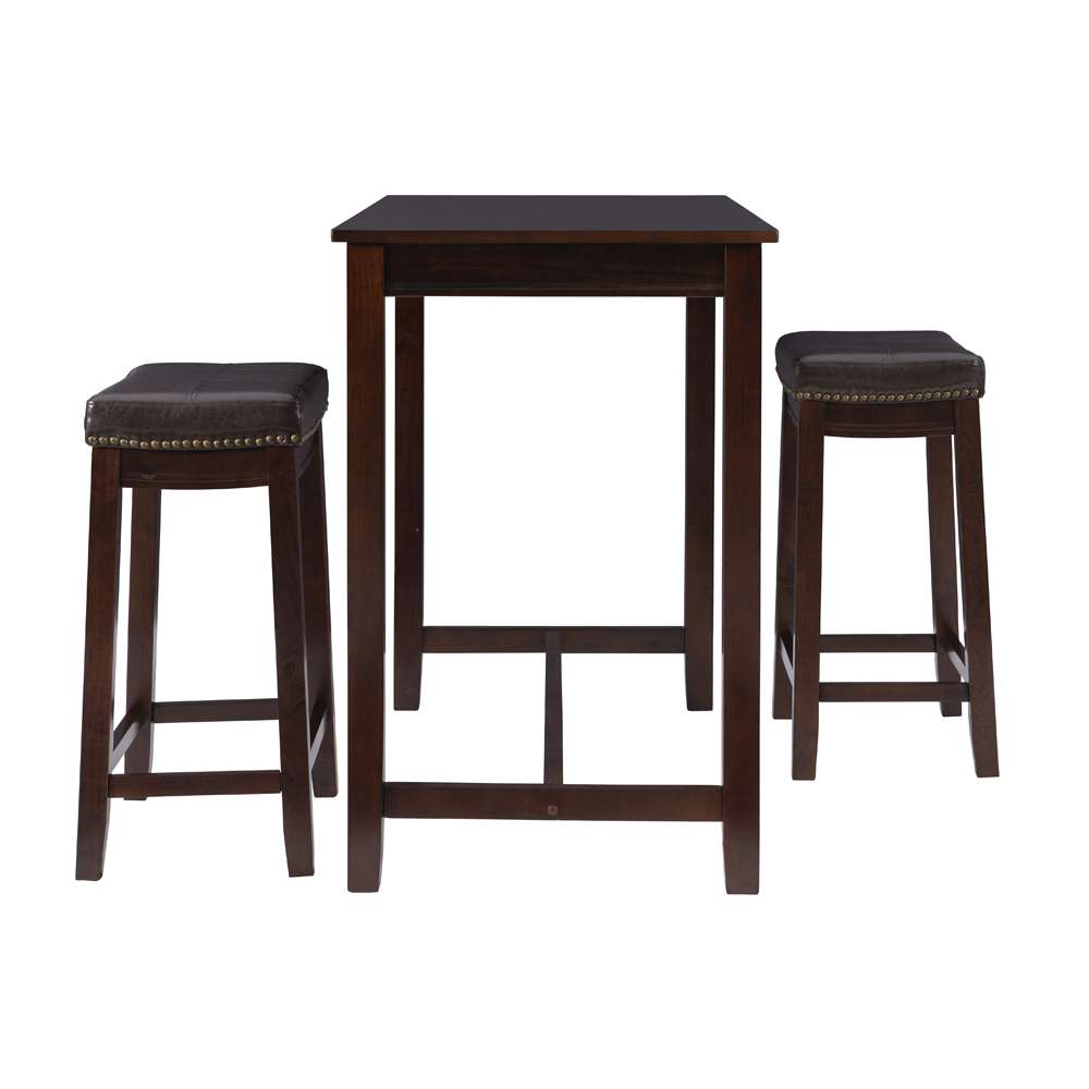 Linon Home Decor - Claridge 3Pc Counter Set Brown - TS52BRNABCU view 3