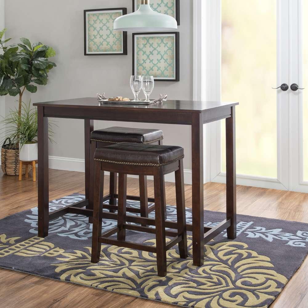 Linon Home Decor - Claridge 3Pc Counter Set Brown - TS52BRNABCU view 4