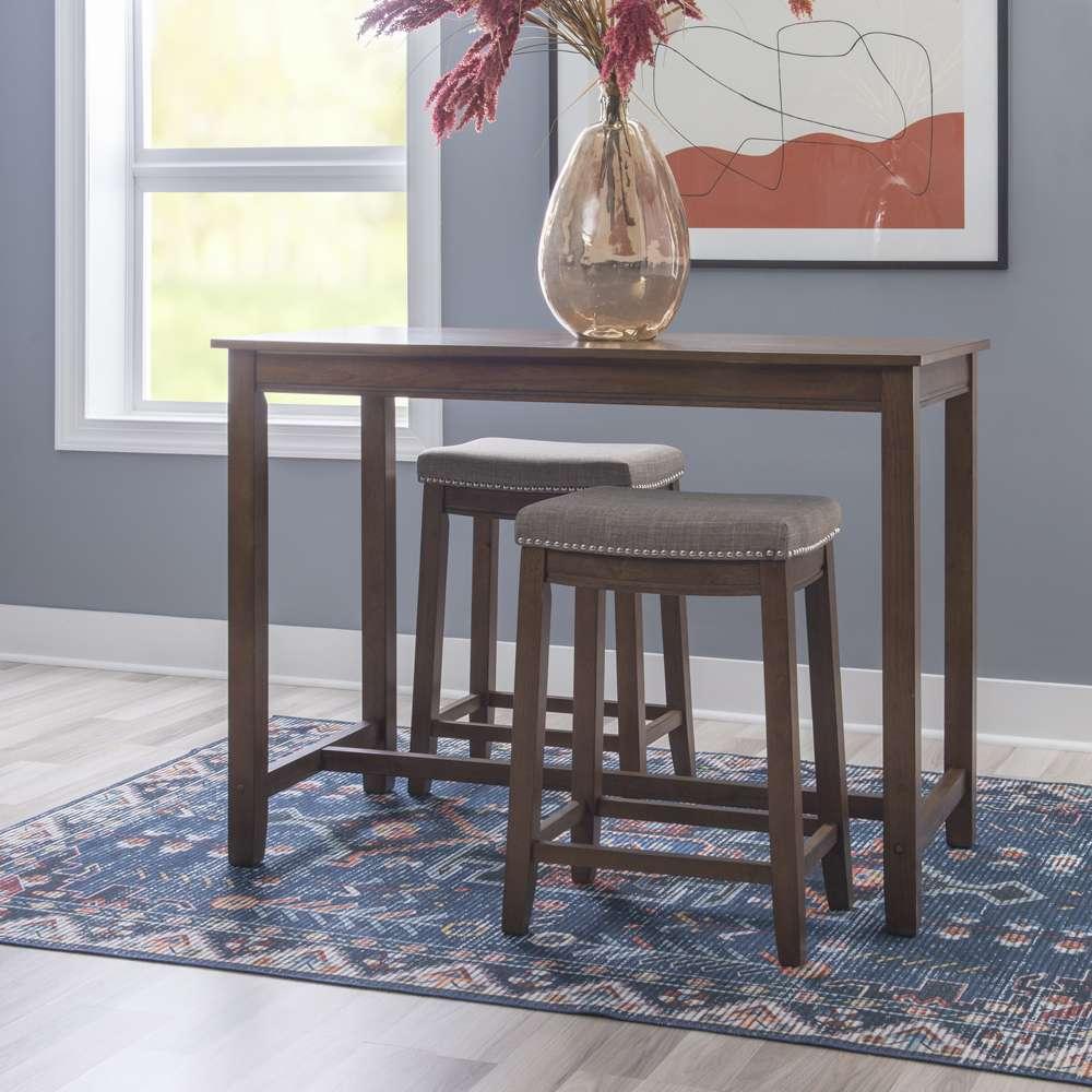 Linon Home Decor - Claridge 3Pc Counter Set Rustic - TS52RUSABCU view 4