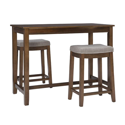 Linon Home Decor - Claridge 3Pc Counter Set Rustic - TS52RUSABCU veiw 1