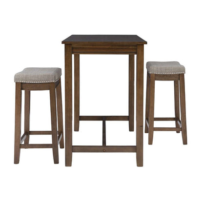 Linon Home Decor - Claridge 3Pc Counter Set Rustic - TS52RUSABCU veiw 3