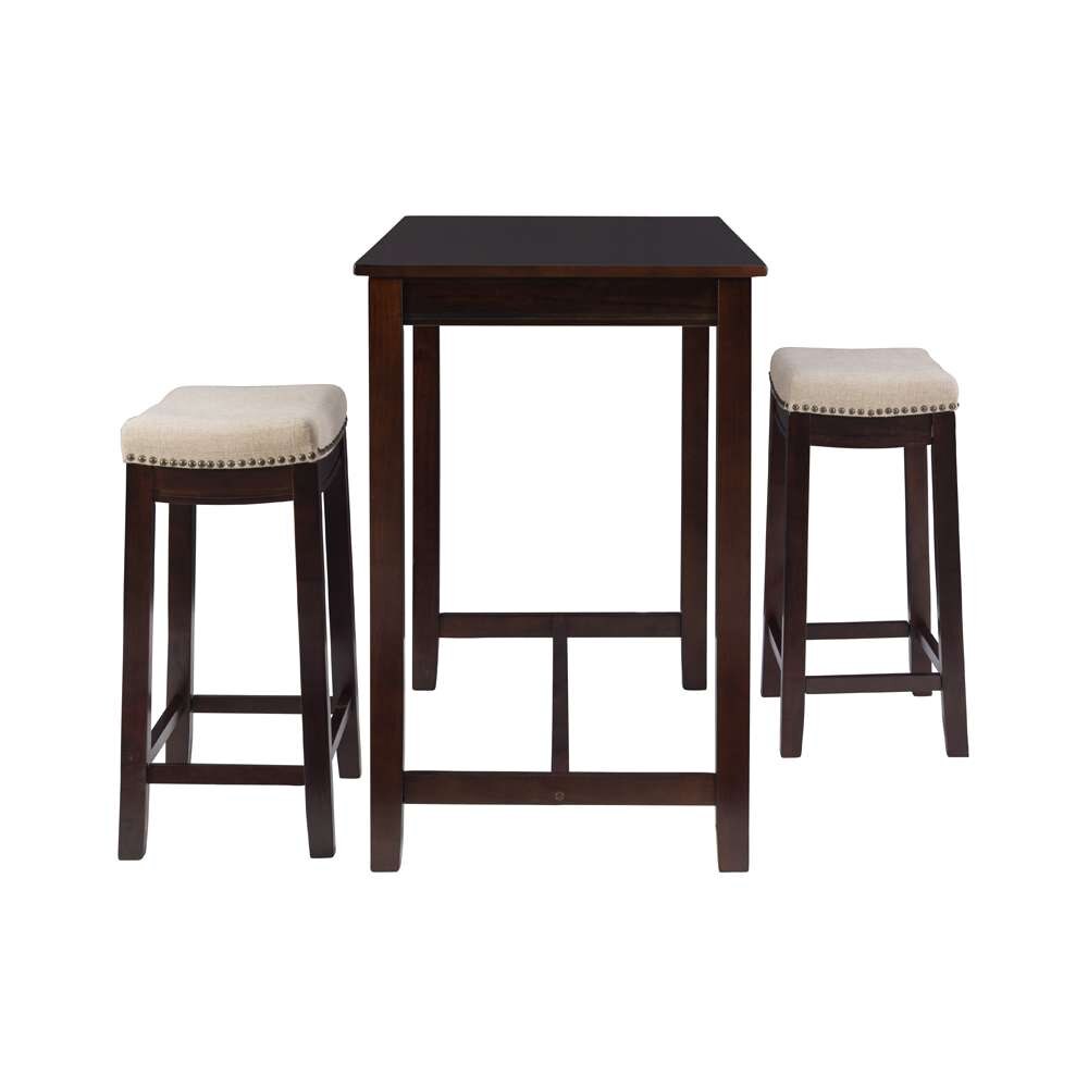 Linon Home Decor - Claridge 3Pc Counter Set Walnut Linen - TS52WALABCU view 3