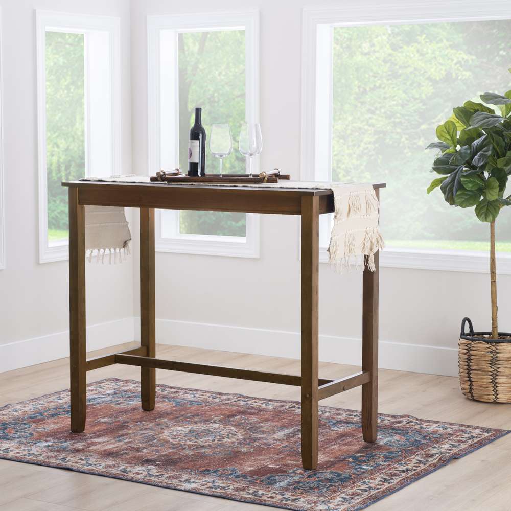 Linon Home Decor - Claridge 42 Inch Bar Height Pub Table, Rustic Brown - BPT100RUS01U veiw 5