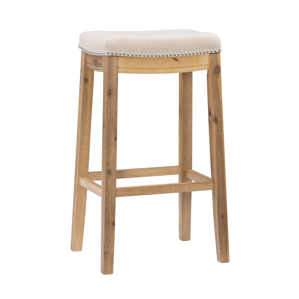 Linon Home Decor - Claridge Acacia Wood Bar Stool - BS215NAT01 veiw 1