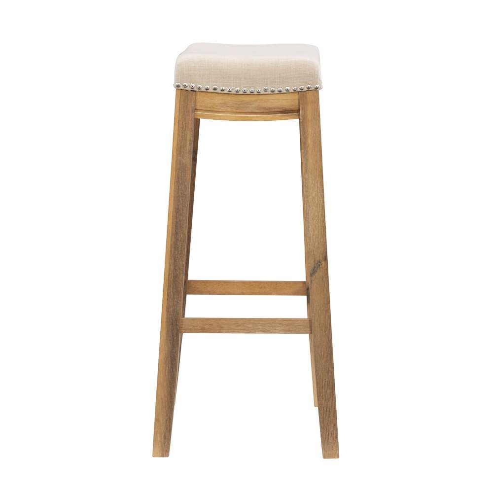 Linon Home Decor - Claridge Acacia Wood Bar Stool - BS215NAT01 veiw 3