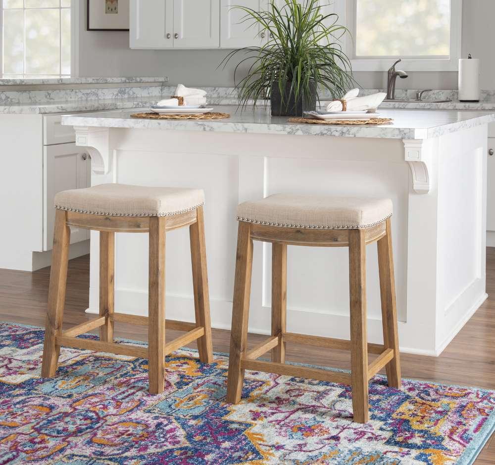 Linon Home Decor - Claridge Acacia Wood Counter Stool - CS216NAT01 veiw 5