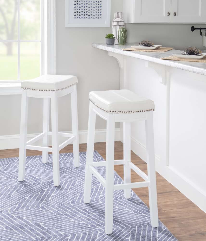 Linon Home Decor - Claridge Barstool White  - BS254WHT01U veiw 5