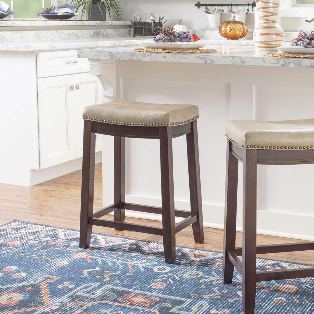 Linon Home Decor - Claridge Beige Counter Stool - 55815JUTE01U veiw 6