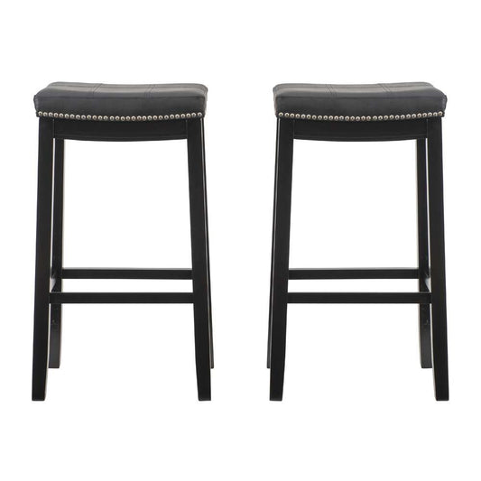 Linon Home Decor - Claridge Black Bar Stool (Set of 2) - BS280BLK02PKU veiw 2