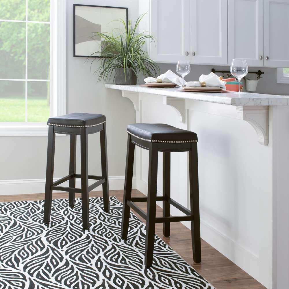 Linon Home Decor - Claridge Black Bar Stool (Set of 2) - BS280BLK02PKU veiw 5
