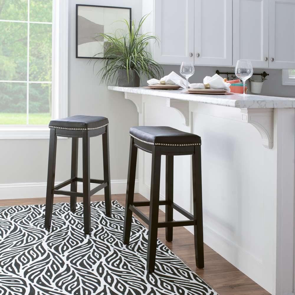 Linon Home Decor - Claridge Black Bar Stool - 55816BLK01U veiw 5