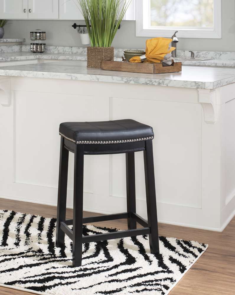 Linon Home Decor - Claridge Black Counter Stool - 55815BLK01U veiw 6