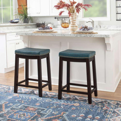 Linon Home Decor - Claridge Blue Counter Stool - 55815BLU01U veiw 5