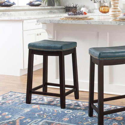 Linon Home Decor - Claridge Blue Counter Stool - 55815BLU01U veiw 6