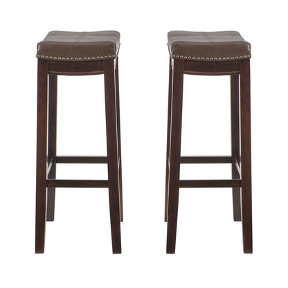 Linon Home Decor - Claridge Brown Bar Stool (Set of 2) - BS280BRNPU-02PK-KD veiw 2