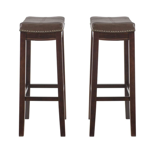 Linon Home Decor - Claridge Brown Bar Stool (Set of 2) - BS280BRNPU-02PK-KD veiw 2