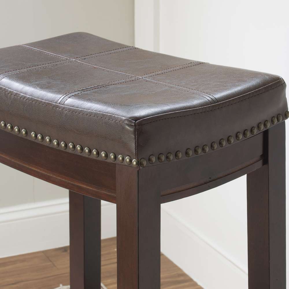 Linon Home Decor - Claridge Brown Bar Stool (Set of 2) - BS280BRNPU-02PK-KD veiw 5