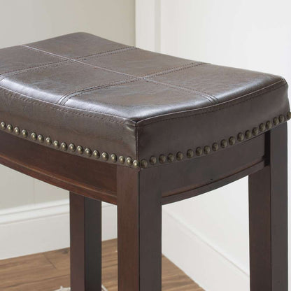Linon Home Decor - Claridge Brown Bar Stool (Set of 2) - BS280BRNPU-02PK-KD veiw 5