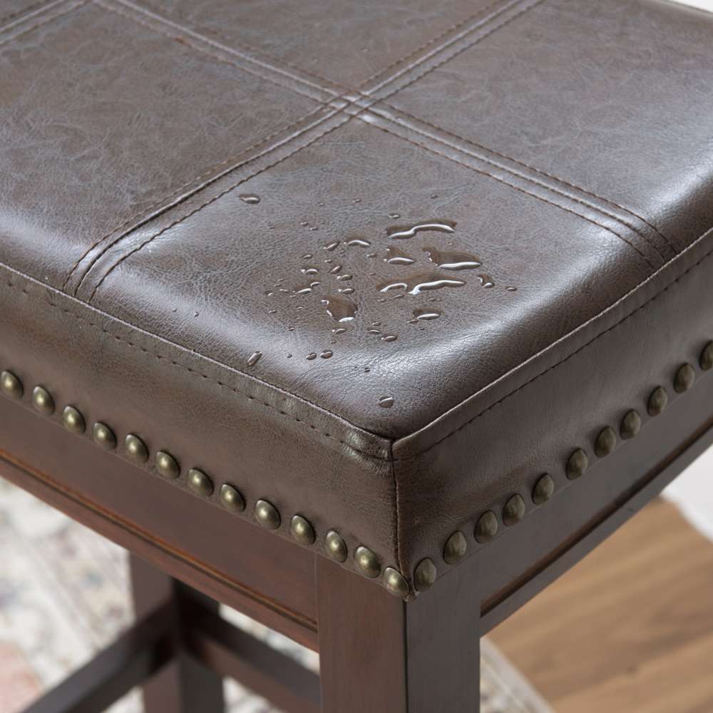 Linon Home Decor - Claridge Brown Bar Stool (Set of 2) - BS280BRNPU-02PK-KD veiw 6