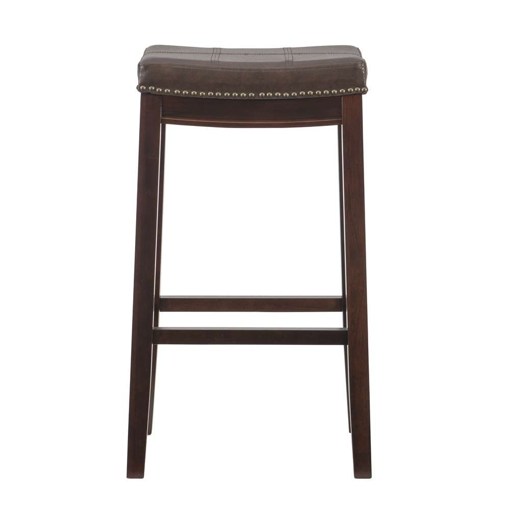Linon Home Decor - Claridge Brown Bar Stool  - 55816BRNPU-01-KD-U veiw 2