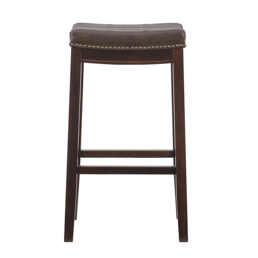 Linon Home Decor - Claridge Brown Bar Stool  - 55816BRNPU-01-KD-U veiw 2