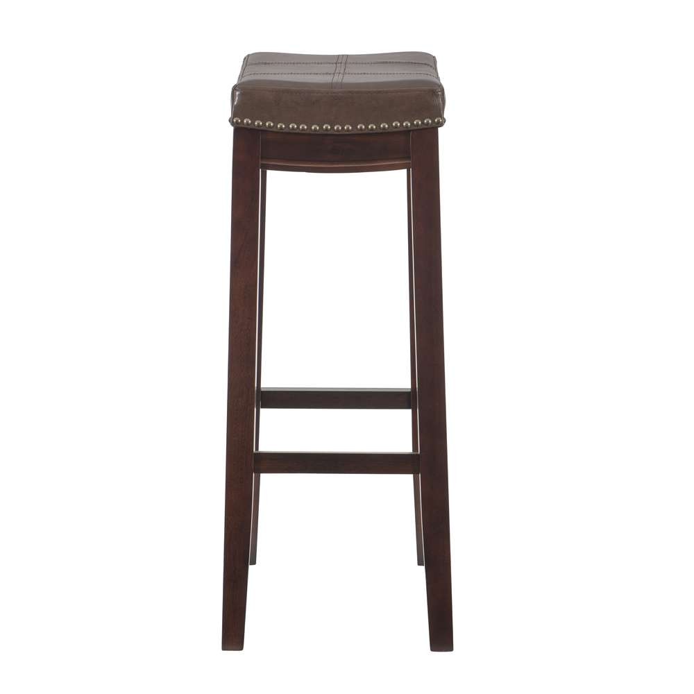 Linon Home Decor - Claridge Brown Bar Stool  - 55816BRNPU-01-KD-U veiw 3