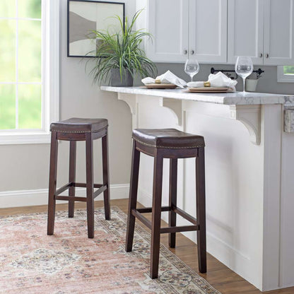Linon Home Decor - Claridge Brown Bar Stool  - 55816BRNPU-01-KD-U veiw 5