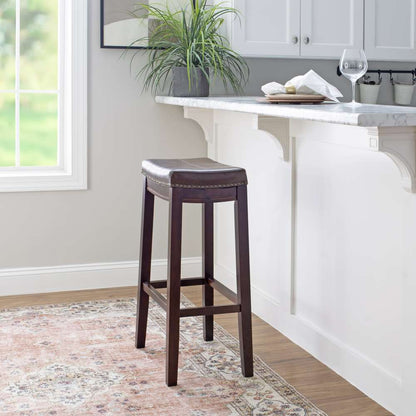 Linon Home Decor - Claridge Brown Bar Stool  - 55816BRNPU-01-KD-U veiw 6