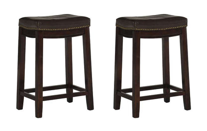 Linon Home Decor - Claridge Brown Counter Stool (Set of 2) - CS286BRNPU-02PK-KD veiw 1