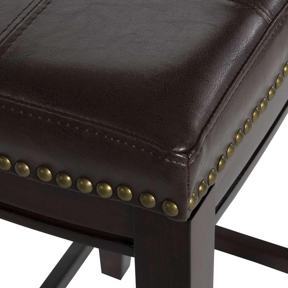Linon Home Decor - Claridge Brown Counter Stool (Set of 2) - CS286BRNPU-02PK-KD veiw 3